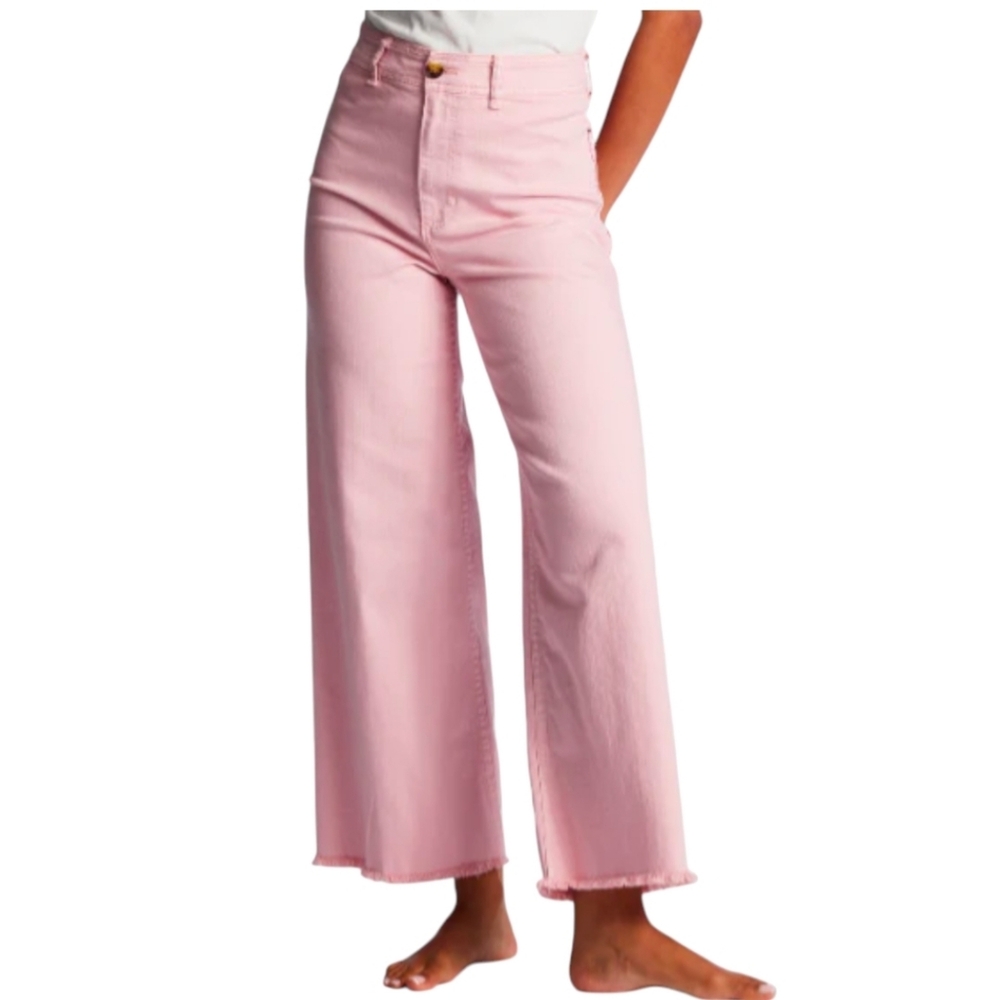 Billabong Women's High-Rise Wide Leg Jeans in Light Pink